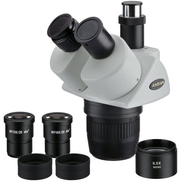 Amscope 10X-40X Super Widefield Stereo Trinocular Microscope Head SW24TX